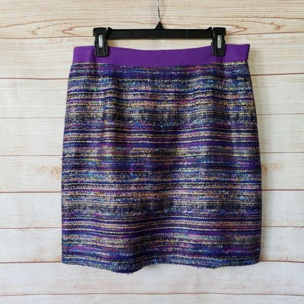 Kate Spade Kylie Tweed Boucle Metallic Thread Lined Skirt Women's Size 10
